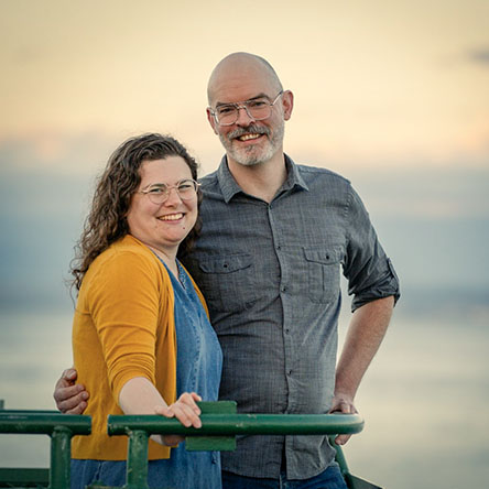 John and his wife on a ferry in Washington state.